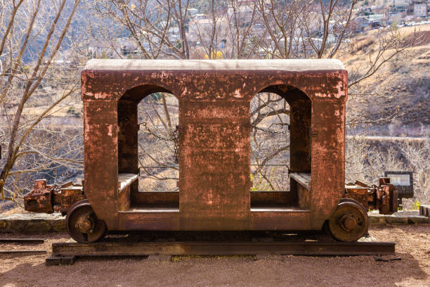 Old mining cart Old and rusty mining cart in Jerome, Arizona jerome arizona stock pictures, royalty-free photos & images