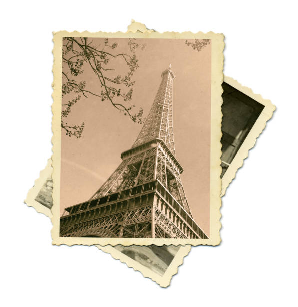 Old Paris Photo. Isolated on White Background. Old Paris Photo. Isolated on White Background. heap photos stock pictures, royalty-free photos & images
