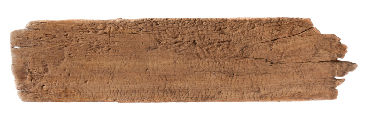 Old piece of weathered wood, isolated on white.