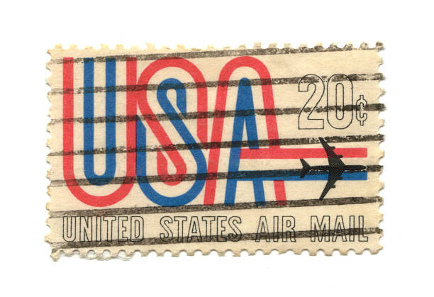 old postage stamp from USA stock photo