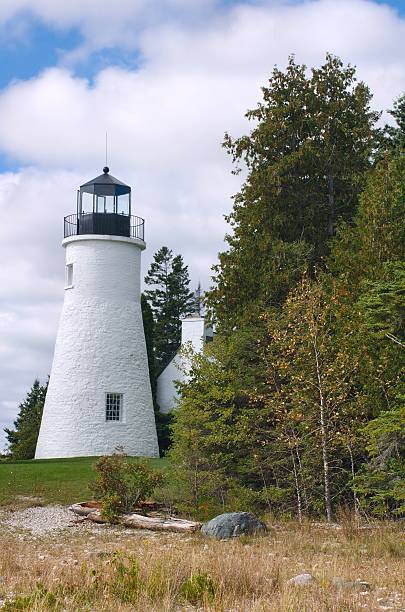 Old Presque Isle Lighthouse stock photo