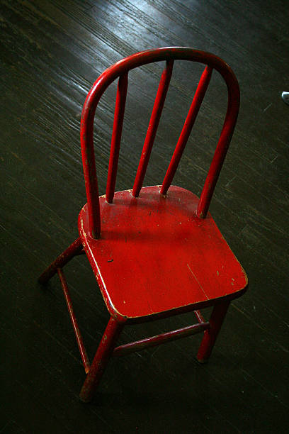 old red chair stock photo