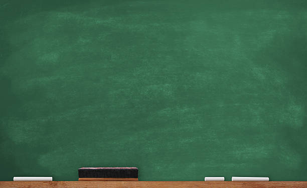 Old School Chalkboard Old School Chalkboard with chalks and eraser - Back To School Theme writing slate stock pictures, royalty-free photos & images