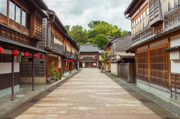 Old street in Japan stock photo