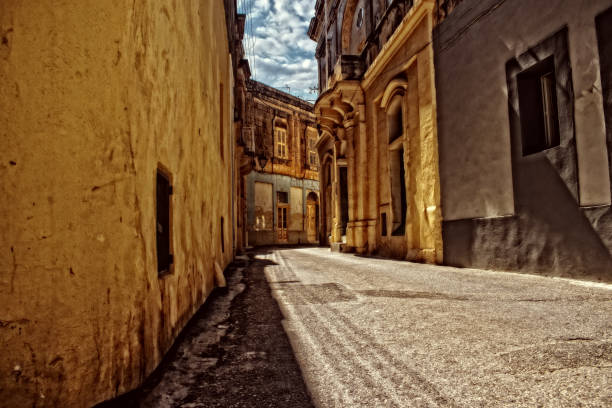 Old Streets and Houses in Malta stock photo