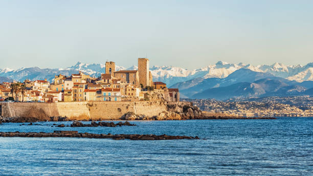Old town of Antibes stock photo