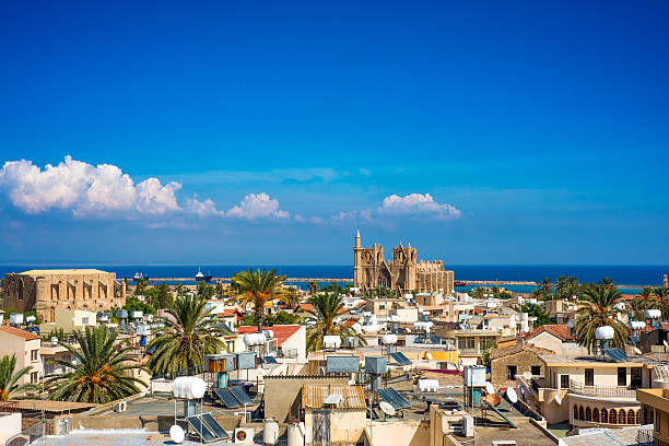 Old town of Famagusta (Gazimagusa), Cyprus. High elivated view Old town of Famagusta (Gazimagusa), Cyprus. High elivated view. famagusta stock pictures, royalty-free photos & images