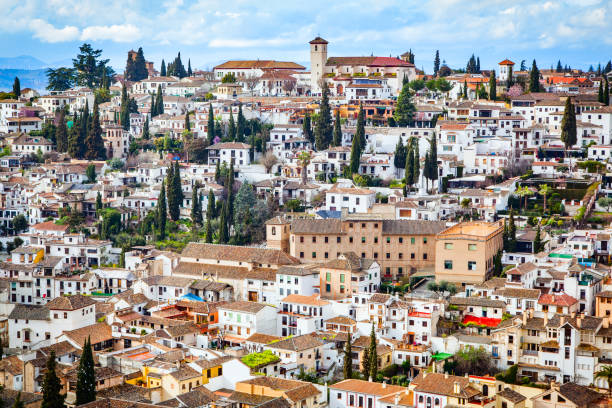 Old town of Granada in Spain stock photo