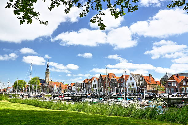 old town veere in zeeland (walcheren, netherlands) - zeeland stockfoto's en -beelden