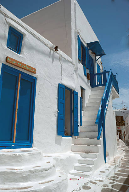 Old traditional greek house on mykonos island, Greece stock photo