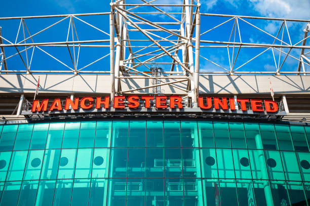 Old Trafford Stadium, Home ground of Manchester United, UK Manchester, United Kingdom - May 19 2018: Old Trafford is home of Manchester United. It's the largest club football stadium with a capacity of 74,994, has been United's home ground since 1910 Manchester United stock pictures, royalty-free photos & images