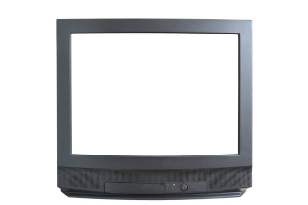 Old tv on isolated. Retro technology concept. Blank screen for text. Old tv on isolated. Retro technology concept. Blank screen for text. 90s television set stock pictures, royalty-free photos & images