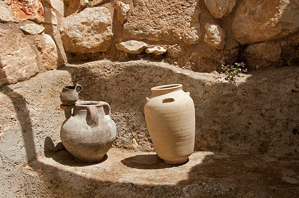old vases in Israel stock photo