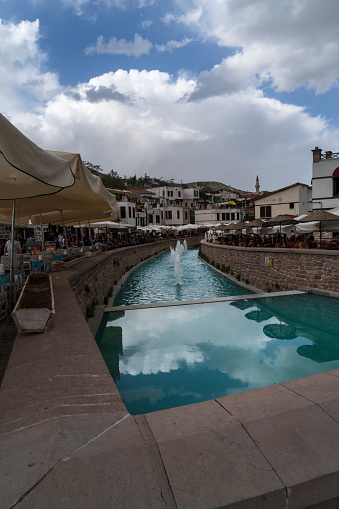 Konya Turkey, May 14, 2022: Sille village view in Konya. Sille is old village and it is populer tourist attraction in Konya. Stone Bridge was built in the 20th century during the Ottoman period.