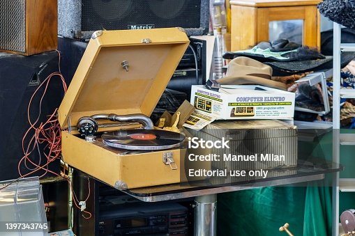 Old vinyl record player