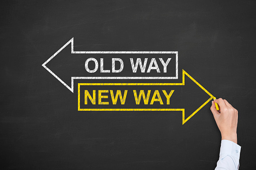 Old Way Or New Way Concepts Stock Photo - Download Image Now - iStock