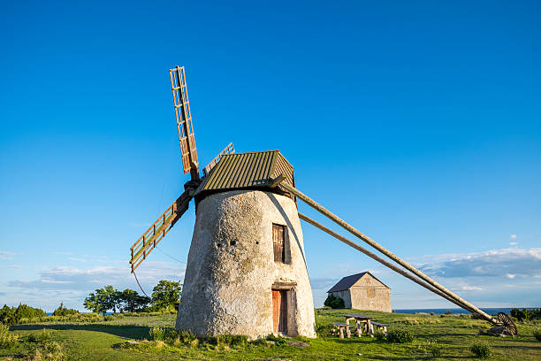 old windmill on gotland in sweden - gotland bildbanksfoton och bilder