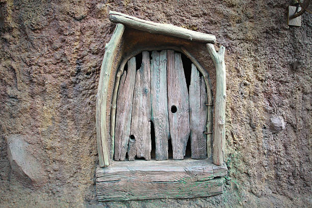 Old wood window stock photo