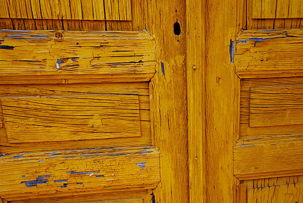 Old wooden barn antique door textured background stock photo