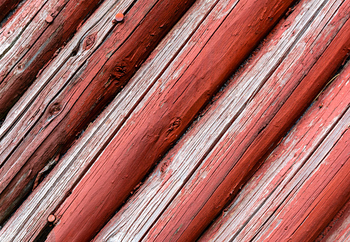 Old wooden beams on the wall as texture.