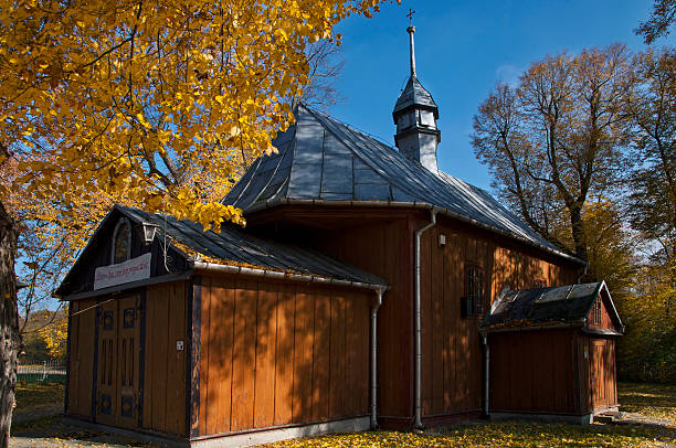 Old wooden church in Mazovia - Poland stock photo
