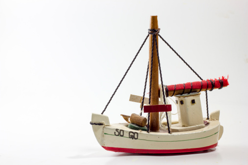 Old wooden toy boat