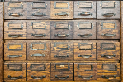 Old Wooden Vintage Organization Cabinet Stock Photo Download