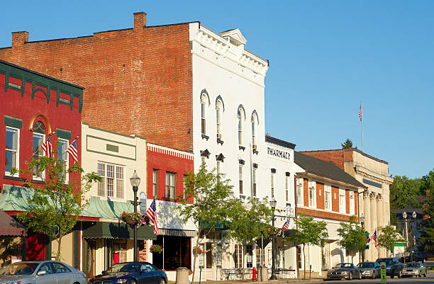 Old-fashioned Main Street  small town america stock pictures, royalty-free photos & images