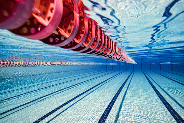 piscina olímpica o fundo da água. - pool - fotografias e filmes do acervo