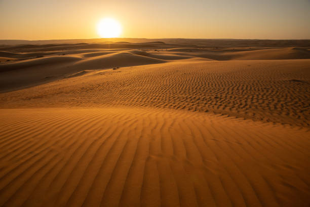 Oman A'Sharqiyah desert in sunset stock photo