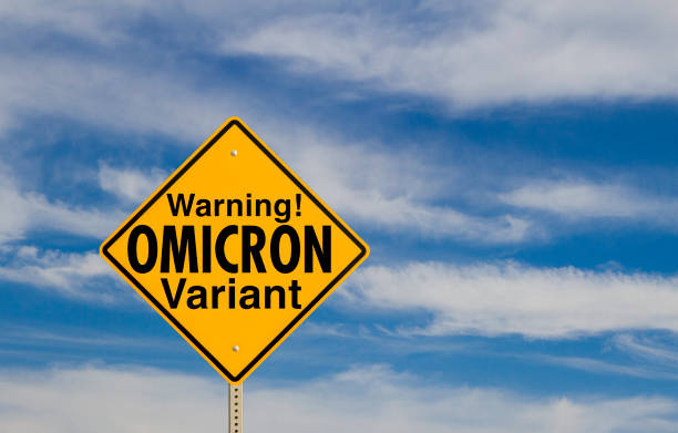 Omicron Variant Sign stock photo