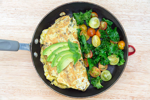 omlet made from fresh local organic ingredients stock photo