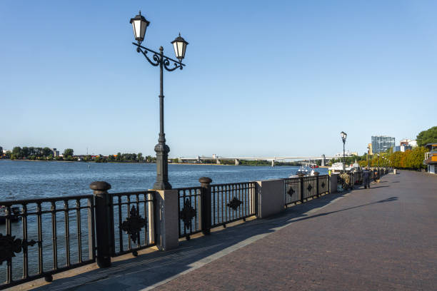 On the embankment of the city of Rostov-on-Don stock photo