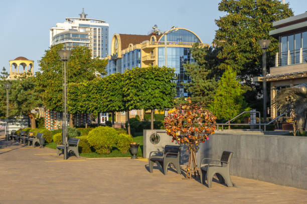 On the embankment of the city of Rostov-on-Don stock photo