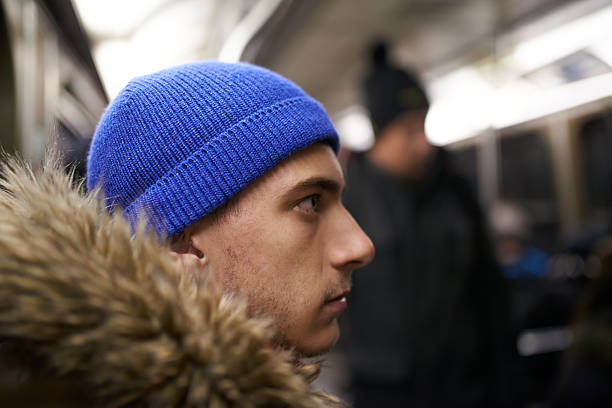 on the metro - subway snapshot stockfoto's en -beelden