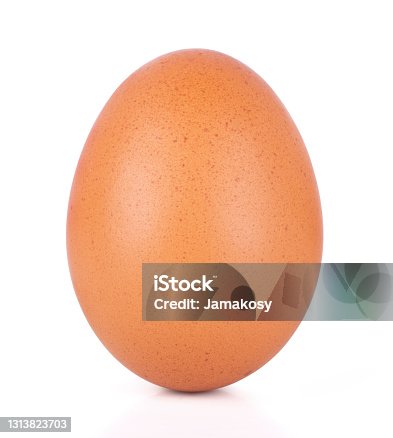 istock One brown chicken egg isolated on white background 1313823703