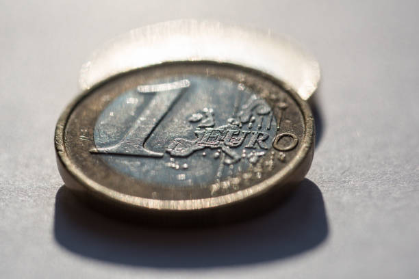 one euro coin stock photo