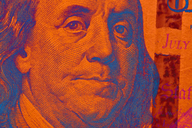 One hundred dollar bill close-up colorful One hundred dollar bill close-up colorful benjamin franklin stock pictures, royalty-free photos & images