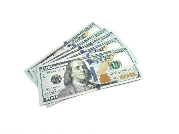 One Hundred Dollar Pile of bills. Photo image One Hundred Dollar Pile of bills in White Background american one hundred dollar bill stock pictures, royalty-free photos & images
