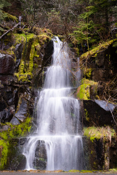 One of the Many Waterfalls of Mt. Rainer National Park stock photo