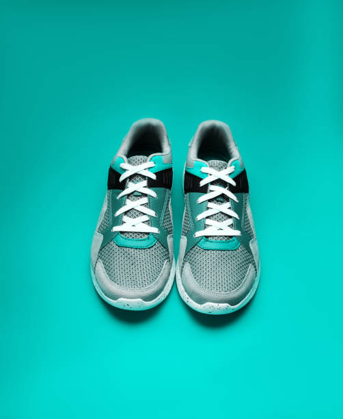 One Pair of Aqua Menthe color shoes on background One Pair of Aqua Menthe color shoes on background aqua menthe photos stock pictures, royalty-free photos & images