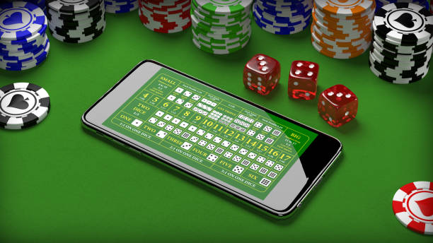 Online casino gambling concept with smartphone Online casino gambling concept with smartphone, poker chips and dice. 3d illustration gambling stock pictures, royalty-free photos & images