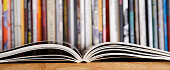 istock Open book close up at the library 1302676874