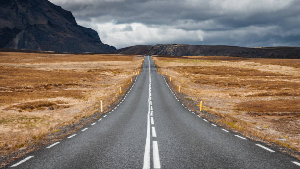 Open Country Road Iceland Snaefellsness Peninsula stock photo