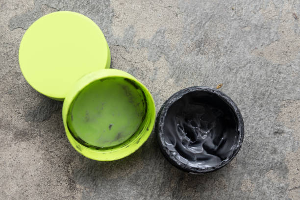Open Hair Wax And Clay In Tubs Black Clay Stock Photo More