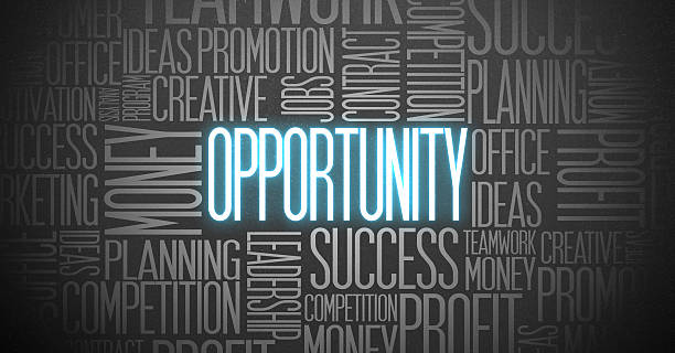Opportunity Blue text of "Opportunity" business concept. chance stock pictures, royalty-free photos & images
