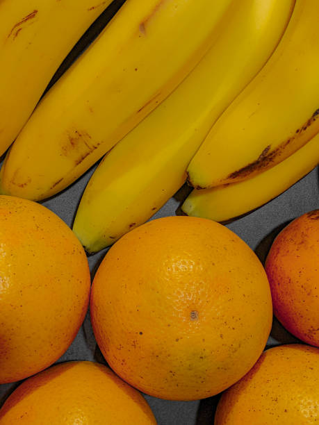 orange and banana stock photo