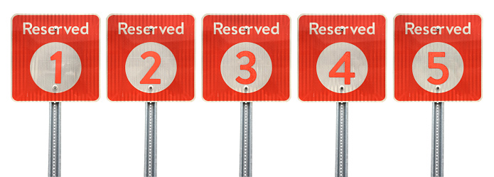 Reserved signs in a row