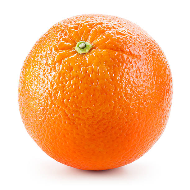 orange fruit isolated on white - oranje stockfoto's en -beelden