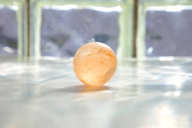 Orange Himalayan Salt Massage Ball stock photo